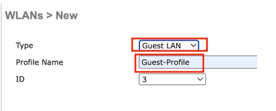 ملف تعريف شبكة LAN الضيف