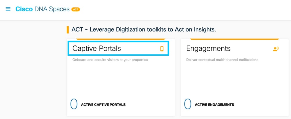 Captive Portal-Seite zu DNA-Spaces