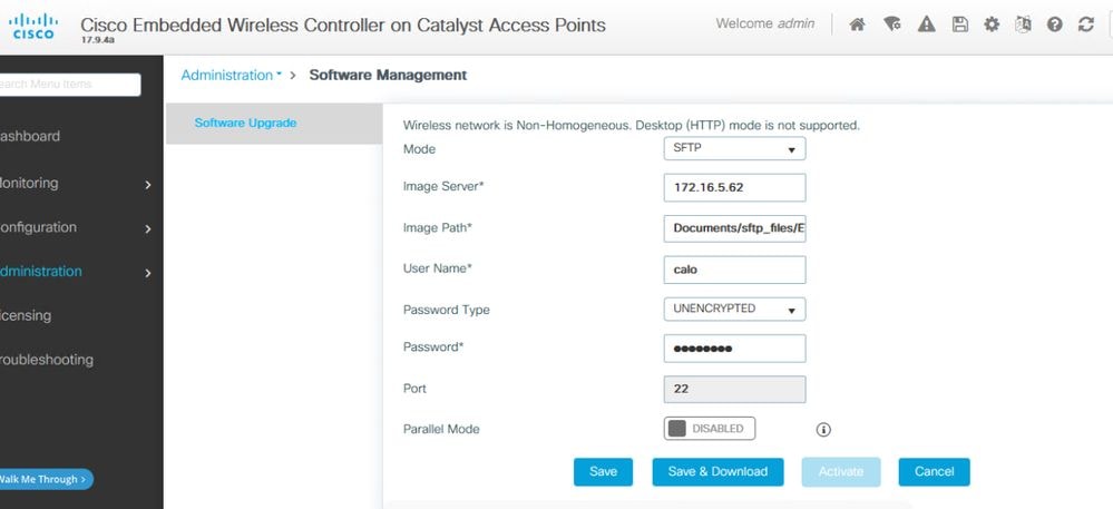 Configuración de SFTP en la GUI