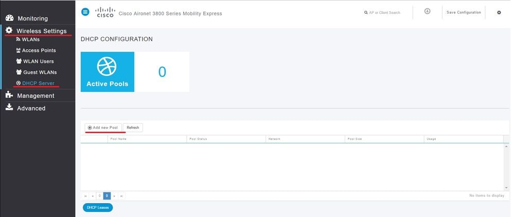 Configuração DHCP