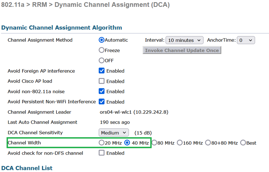 Channel_width défini sur 40Mhz