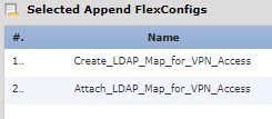 FlexConfig 개체 목록입니다.