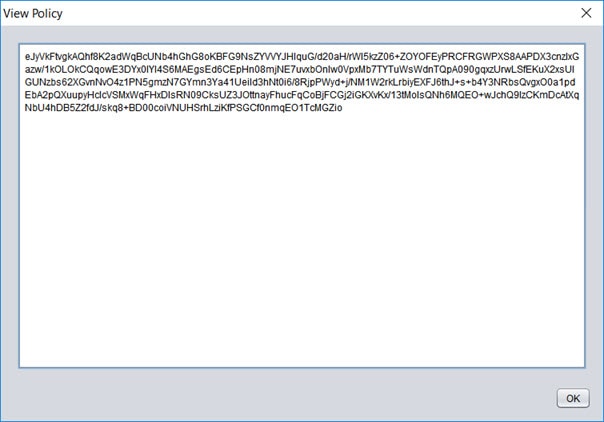 앱별 정책을 정의하는 Base64 문자열입니다.