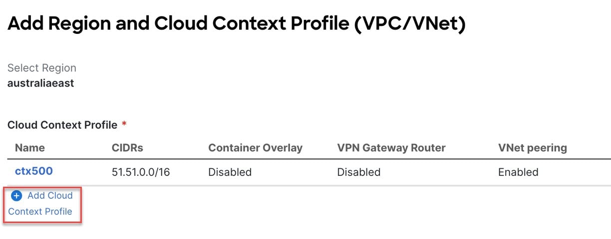 Update Cloud Context Profile.