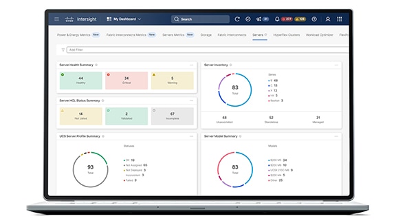 Intersight Infrastructure Service dashboard on laptop screen