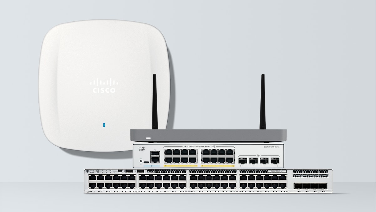 Cisco Networking Products: Catalyst 9164AX Series, Meraki MX67W, Catalyst 1200, Meraki 9200L